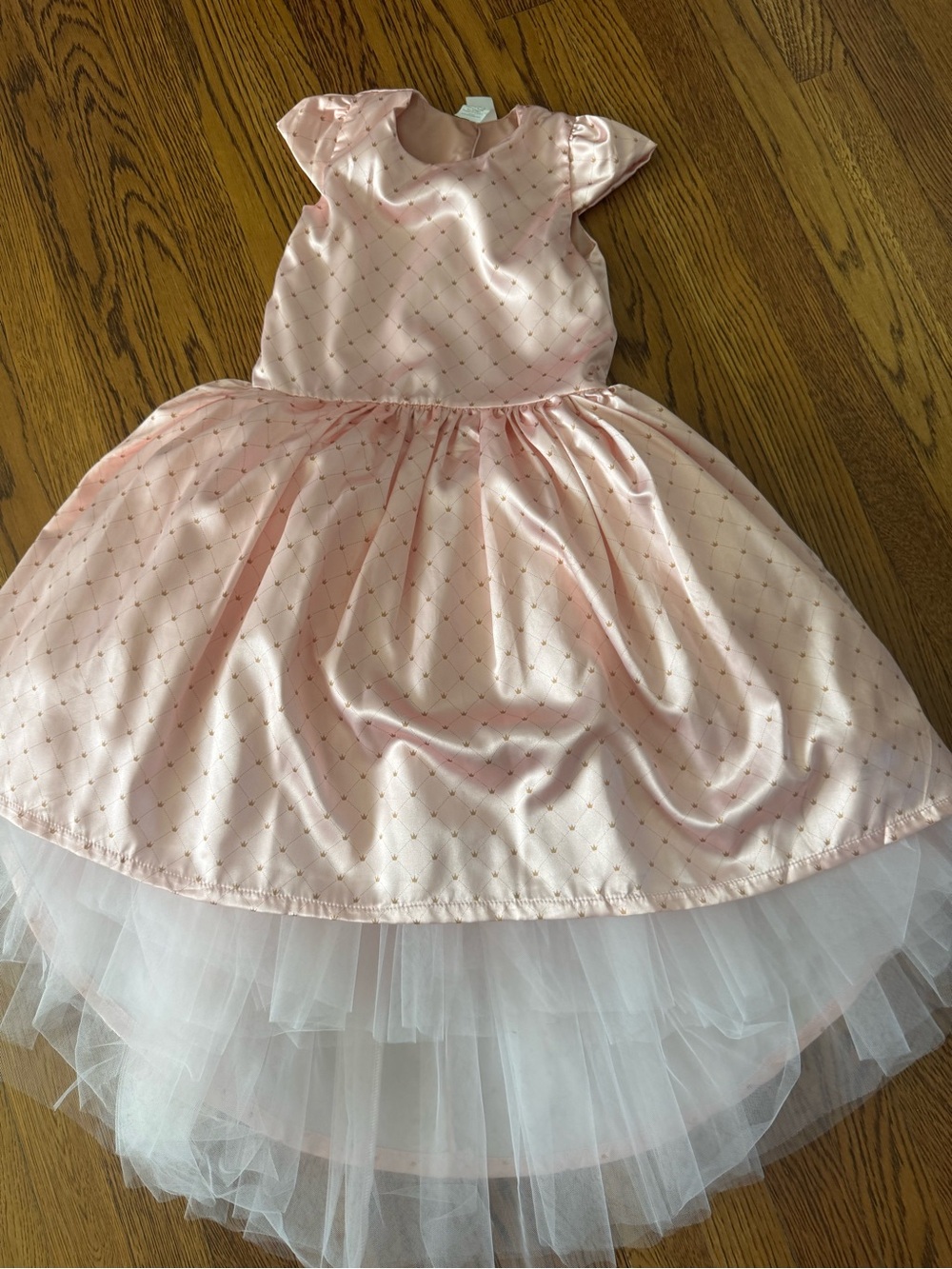 Girls' Pink Satin Tulle Party Dress - Kids Costume size 6